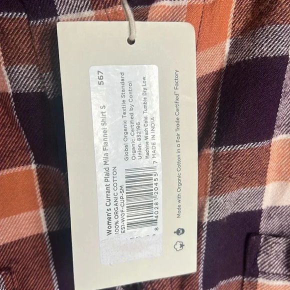 NEW Pact currant plaid mila flannel organic cotton shirt - Picture 6 of 9